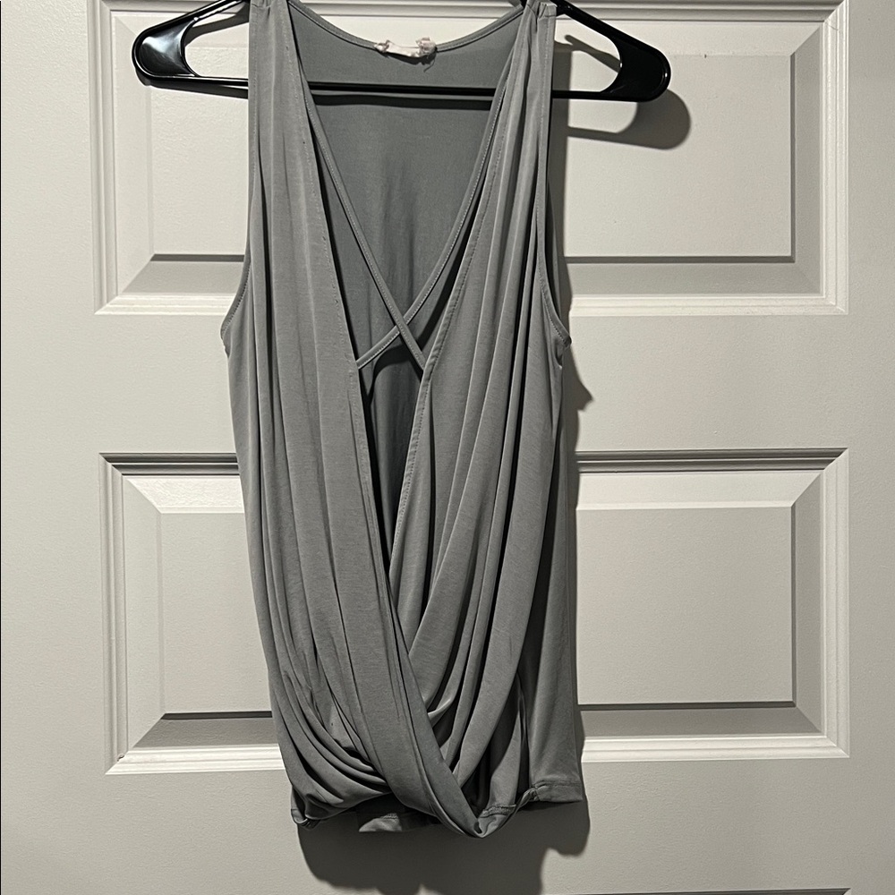 Lush Charcoal Drape Tank Top